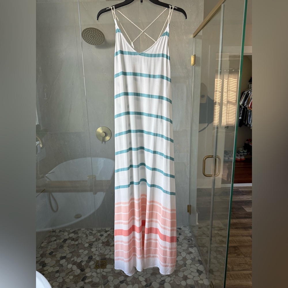 Natural Reflections Stripe Maxi Cover Up